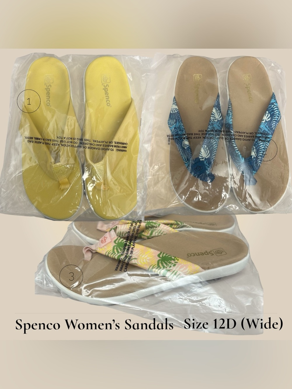 Spenco Victoria Orthotic Arch Support Sandals Yellow Blue Pink Print - 12 Wide